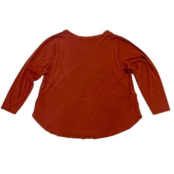 Ava & Viv Rust Knit Tee Shirt Womens Plus Size 2X Casual Pull Over T Top comfy s - Picture 6 of 6